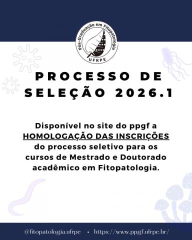 Homologação de Inscrições - Seleção PPGF 2026.1