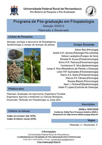 Selection notice for Master and Doctorate - 2020.2