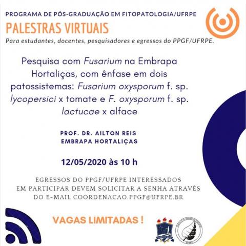 PPGF conducts virtual lectures on various topics in the field of phytopathology